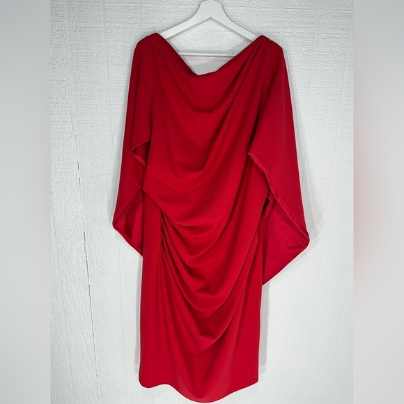 Betsy and Adam capped seath formal midi dress red size 20W - Picture 2 of 8